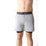 Man Of Man Gri Unisex Gym Ve Fitness Fitness Astarlı Taytlı Şort