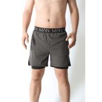 Man Of Man Haki Unisex Gym Ve Fitness Fitness Astarlı Taytlı Şort