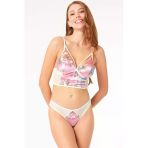 Man4222 Kadın Kadife Balensiz Desteksiz Dolgusuz Yaka Detaylı Çiçek Baskılı Bralet Sütyen Ve Slip Takım (4222)