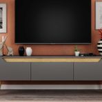 Mana Ahşap Ayaklı Tv Ünitesi, Antrasit, 160 Cm