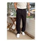 manch collection Baggy Pileli keten Pantolon siyah