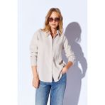 Manche Taş Apoletli Pamuk Kadın Gömlek | MKS166741-01 - XS