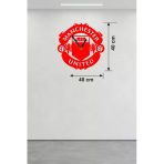 Manchester United Logolu Ahşap Duvar Saati - 40X40 cm Taraftar Hediyesi