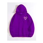 MANCY Unisex Turuncu Kalp Baskılı Kapüşonlu Sweatshirt
