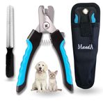 MandA® Kılıflı köpekler için tırnak makası, orta ve küçük köpekler, kediler vs. için tırnak makası, + törpü + kılıf, keskin paslanmaz çelik bıçaklar ve güvenlik kilidi, tırnak makası