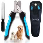 Manda® Köpek pençe kesici, kılıflı, köpekler, kediler ve diğer evcil hayvanlar için tırnak makası + törpü, keskin paslanmaz çelik bıçaklar ve güvenlik kilitli, büyük.