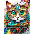 "Mandal Cat": A Meditation Coloring Book for Adults and Teens containing 50 Exciting, Psychedelic, Beautiful Patterns