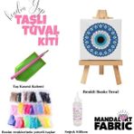 Mandala Art Fabric Taşlı Tuval Setleri, 30×30 Cm, Kendin Yap Setleri, Nazar Mandala