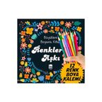 Mandala Büyükler Için Boyama Kitabı Renkli Kuru Boya Kalemi 12'li M.s 2515562223252
