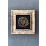 Mandala Çerçeveli Taş Tablo- Duvar Dekoru 20x20 cm-Wall Decor