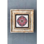Mandala Desen Çerçeveli Taş Tablo 20x20 cm-Wall Decor Oscar Stone Decor