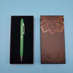 Mandala Desenli Kutulu Yeşil Touchpen Tükenmez Kalem - Çok Renkli - Düz - Standart
