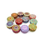 Mandala Desenli Metal Kutuda Orta Boy Kokulu Mum (1 Adet)