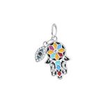 Mandala Koruyucu El ve Göz Charm 925 Ayar Gümüş