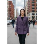 Mandala Tekstil Kadın Mor Tüvit Astarlı Düğmeli Blazer Ceket
