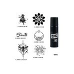 Mandala ve Peri Spray Tattoo Geçici Dövme Seti Dark Siyah Sprey