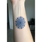 Mandala Yarı Kalıcı El boyun Bilek için aylık Geçici Dövme 12x7 cm