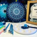 Mandalart Fabric Dot Seti, 25 Parça, Yapmak İsteyenler İçin Eğitim Kılavuzuyla Beraber, Boyalar ve Kalemler Dahil, Dot Başlangıç Seti