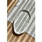 Mandalin Art Studio Granit Efektli Oval Kıvrımlı Dekoratif Tabak 28 cm