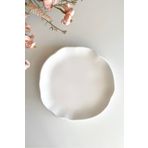 Mandalin Art Studio Kıvrımlı Yuvarlak Dekoratif Tabak, Nişan Tepsisi 20 Cm