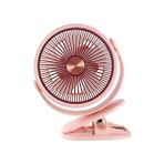 Mandallı Şarjlı Fan 3 Kademeli Taşınabilir Vantilatör Serinletici Mini Klima 360 Derece Dönen Fan - Pembe
