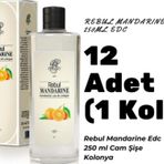 Mandarıne Edc 250ml Cam Şişeli Mandalina Kokulu Kolonya 12 Adet (1 Koli)