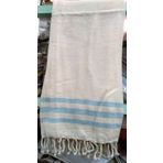 Mandaş Mavi 90x160 cm Çizgili Pamuklu El Dokuma Peştemal