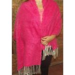 Mandaş Style Pembe El Dokuma Angora Bayan Şalı