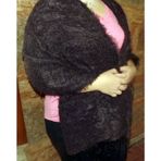 Mandaş Style Siyah El Dokuma Angora Bayan Şalı
