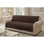 Mandaş Tekstil Desenli Sakallı Şönil Kaymaz Koltuk Örtüsü - Koyu Kahve - 170 x 210 cm