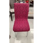 Mandaş Tekstil Mandaş 6lı Set Jakarlı Lastikli Eteksiz Sandalye Kılıfı-Şal Desen Mürdüm - 45 x 55 cm