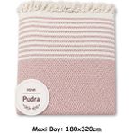 Mandaş Tekstil Pamuklu Kaymaz Hasır Dokuma Maxi Boy Kolları Örten Koltuk Örtüsü (180X310) - Pudra - 180 x 310 cm