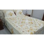 Mandaş Tekstil Pullu Boncuklu Işlemeli Otantik Çift Kişilik Yatak Örtüsü-Arm 192 Krem Gold - 240 x 260 cm - Krem - Altın
