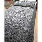 Mandaş Tekstil Tavşan Tüyü El Dokuma Yumuşak Dokulu Çift Kişilik Yatak Örtüsü (280X260)-SIYAH Beyaz - Siyah - Beyaz - 270 x 260 cm