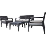 Mandella Bahçe Balkon Oturma Grubu 4'lü Minderli Rattan Desenli - 4Lü