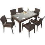 Mandella Elit 90x150 cm Kahverengi Camlı Masa