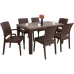 Mandella Elit 90x150 Rattan 2 Elit Koltuk 4 Elit Sandalye Masa Takımı Beyaz