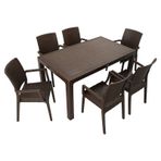 Mandella Elit Rattan 90x150 cm Elit Beyaz Koltuk Masa Takımı