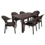 Mandella Elit Rattan 90x150 cm Kahverengi Eylül Koltuk Masa Takımı
