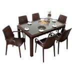 Mandella Elit Rattan 90x150 cm Nirvana Takımı Koltuk Camlı Masa Masa Takımı