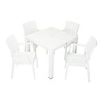 Mandella Elit Rattan 90x90 cm Elit Beyaz Koltuk Masa Takımı