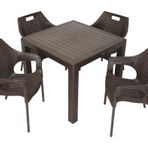 Mandella Elit Rattan 90x90 cm Star Kahverengi Koltuk Masa Takımı