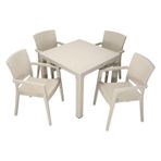 Mandella Elit Rattan 90x90 cm Zeus Çöl Beji Koltuk Masa Takımı