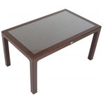 Mandella Elit Rattan Kahvrengi 90x150 cm Camlı Masa
