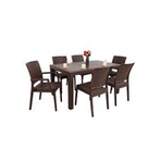 Mandella Kahverengi Elit 90x150 Rattan 2 Elit Koltuk 4 Elit Sandalye Masa Takımı