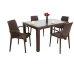Mandella Kahverengi Elit Rattan 90x150 4 kişilik Nirvana Koltuk Masa Takımı