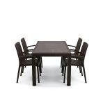 Mandella Kampanyalı Elit Rattan 70X120 Nirvana Koltuk Masa Takımı 4 Kişilik Kahverengi