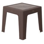 Mandella Örgü Sehpa 43x43 cm Kahverengi Rattan Masa