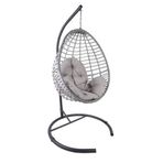 Mandella Royal Tek Kişilik Rattan Hamak Salıncak + Antrasit Minder