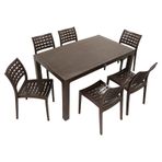 Mandella Wood 90x150 cm Cafe Kahverengi Sandalye Masa Takımı